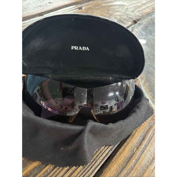 Vintage Prada Wave Sunglasses with Case and Towel- Preowned - Picture 1 of 12
